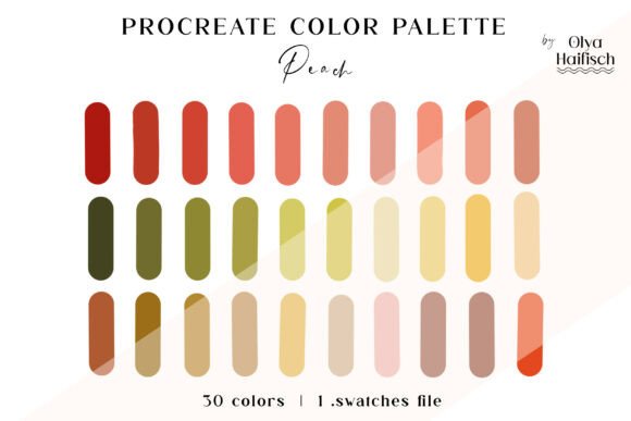 Peach Procreate Color Swatches Palette: A Burst of Summer